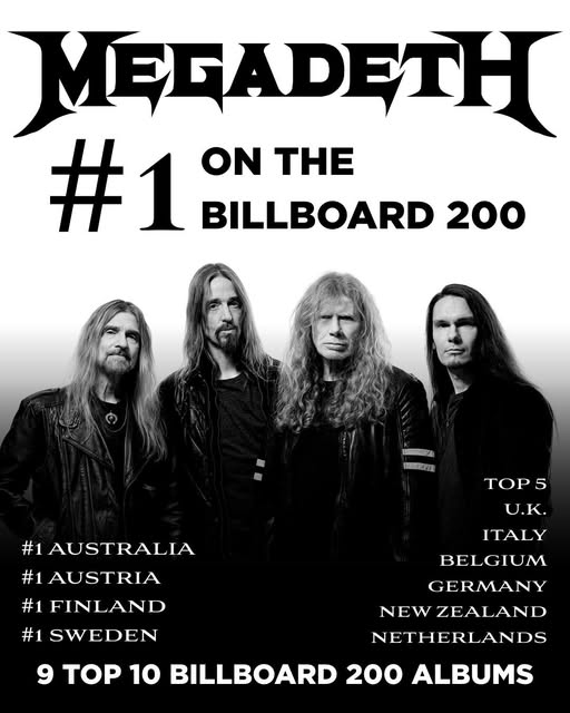 Megadeth reaches #1 on Billboard 200 for the first time